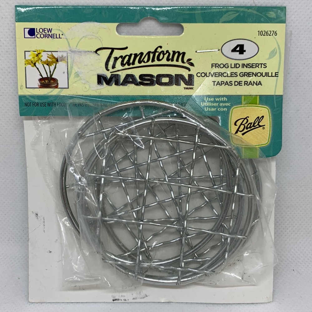 Transform Ball Mason Jar Flower Frog lid inserts, 1 package.